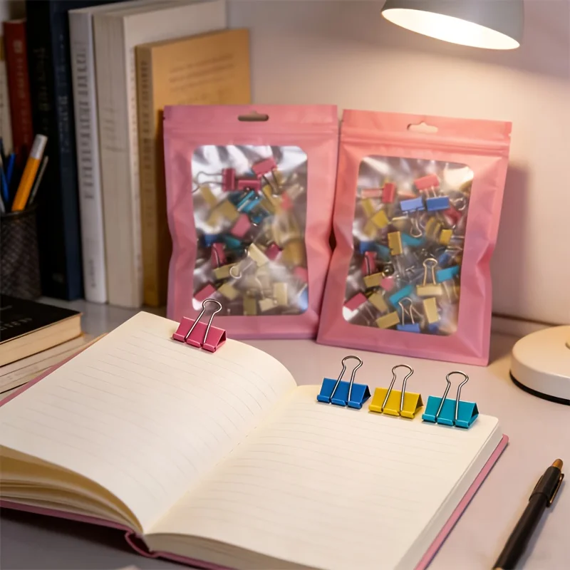 Binder Clip Assorted - Pacote com 50 prendedores de aço