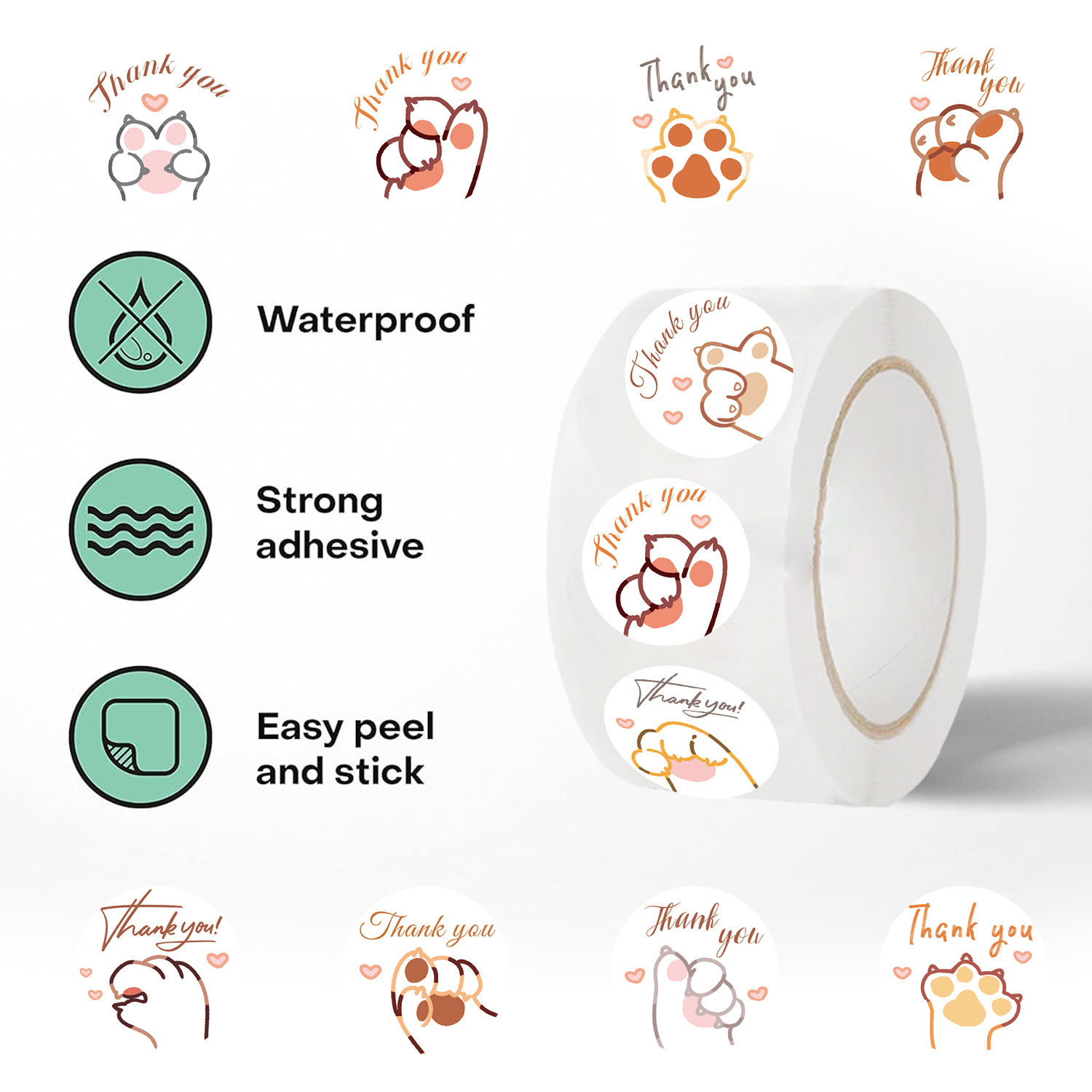 JCAC 500pcs/rolo Adesivos de A - Sticker Label Roll avaliação e preço